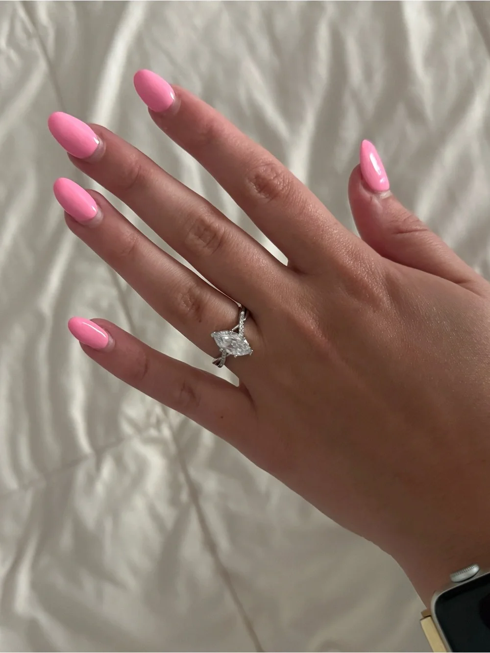1 ct Marquise-Cut Solitaire Ring Adjustable Band- Elegant Statement Piece